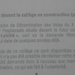 Fac-Similé de la proposition d'une "Esplanade de la Laïcité" à la Commission d'Attribution des noms de voies publiques de Arles