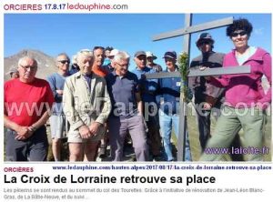 Croix Lorraine (05) Orcières 17.8.17 article DL