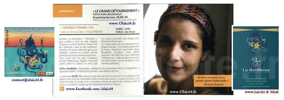 Fatiha Agag-Boudjahlat (34) Colombiers © Olaic34.fr - Laicite.fr