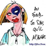 femme battue, dessin © Jiho.free.fr