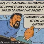 journée internationales des droits des femmes et non de la femme, d'après Hergé, le Capitaine et Tintin