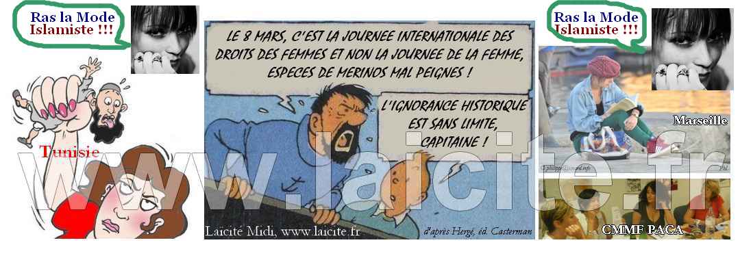 féministes avec la ministre contre la mode islamiste 3.16 © Laicite.fr Midi