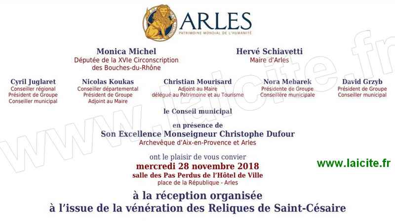 Arles. Réception Vénération des Reliques St-Césaire 28.11.18