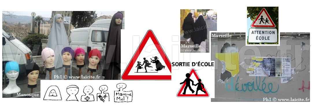 Voile, école, marques et "dévoilée" © PhI & Laicite.fr