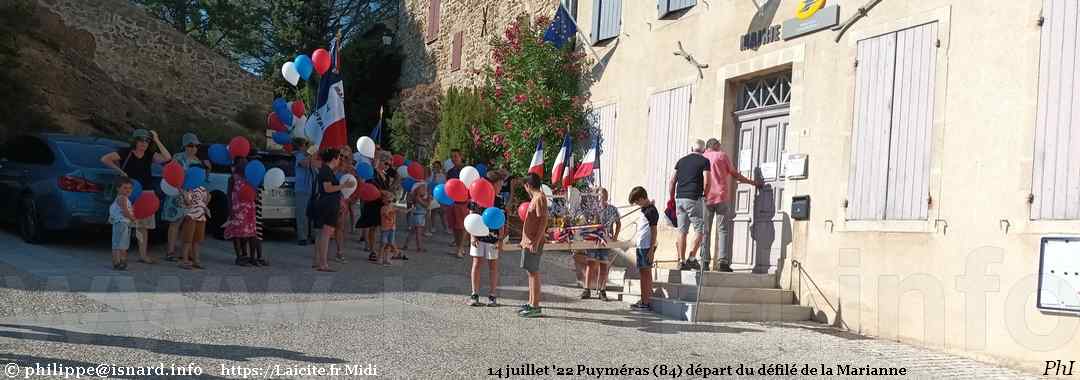 14 juillet '22 Puymeras (84) départ défilé de la Marianne © PhI