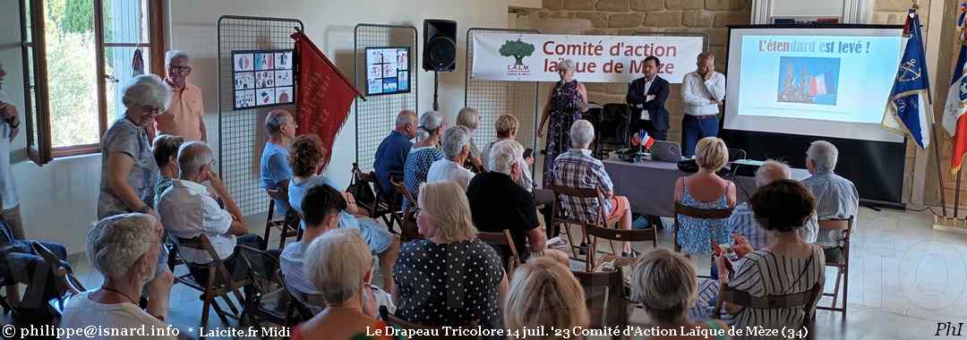 Le Drapeau Tricolore 14 juil '23 Mèze (34) Conf' & Concours Scolaire de Dessin © PhI