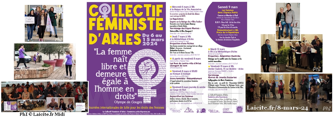 Collectif Féministe d'Arles, autour du 8 mars '24 © Laicite.fr/8-mars-24