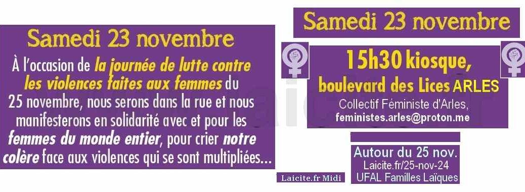 23 nov. 24 Contre les Violences faites aux Femmes, Collectif Féministe d'Arles