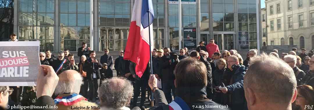 Manif #JeSuisToujoursCharlie 7.1.25 Nîmes (30) © PhI