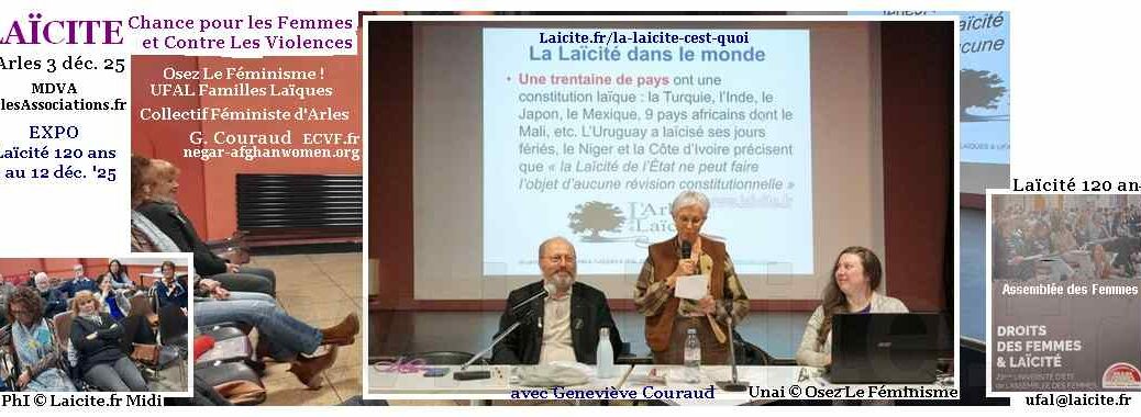 Laïcité, Chance pour les Femmes & Contre les Violence 3.12.25 Arles © OLF & UFAL