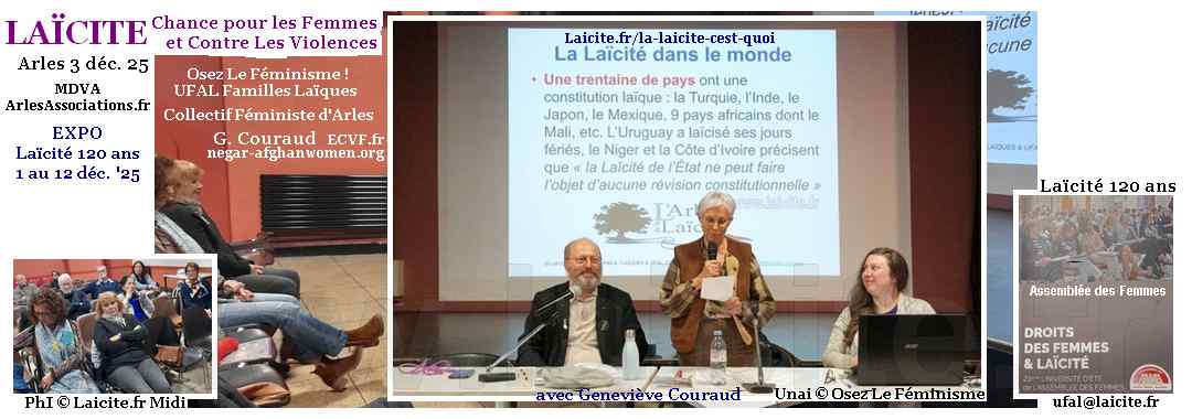 Laïcité, Chance pour les Femmes & Contre les Violence 3.12.25 Arles © OLF & UFAL