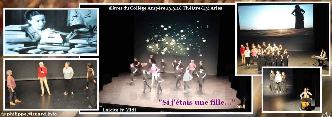 Si j'étais une fille... élèves Collège Ampère (13) Arles Théâtre 13.3.26 © PhI